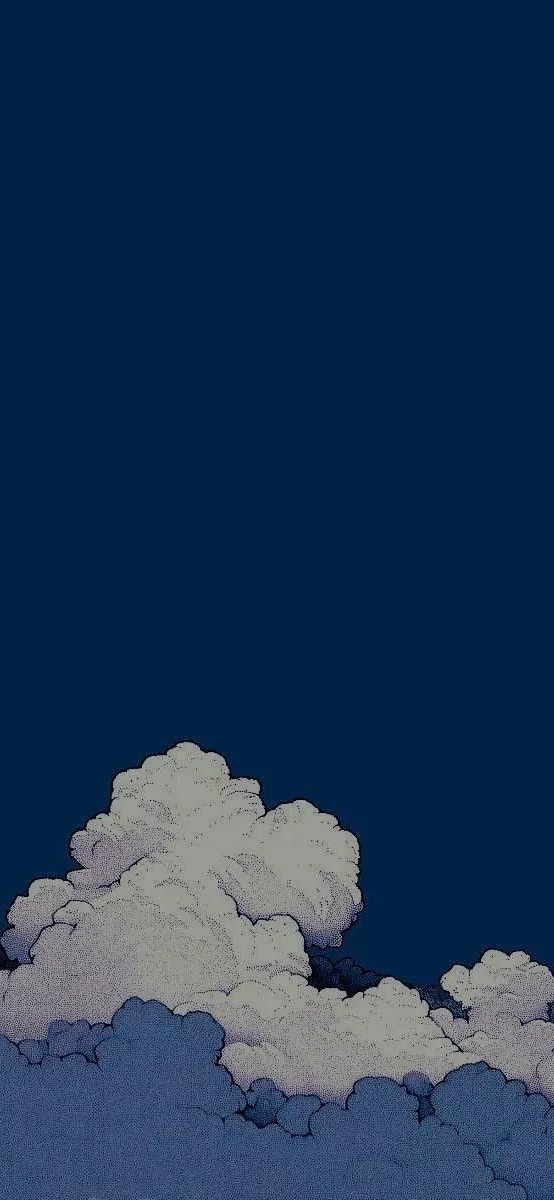 Fond nuages illustrés sur ciel bleu nuit de l'app Diding